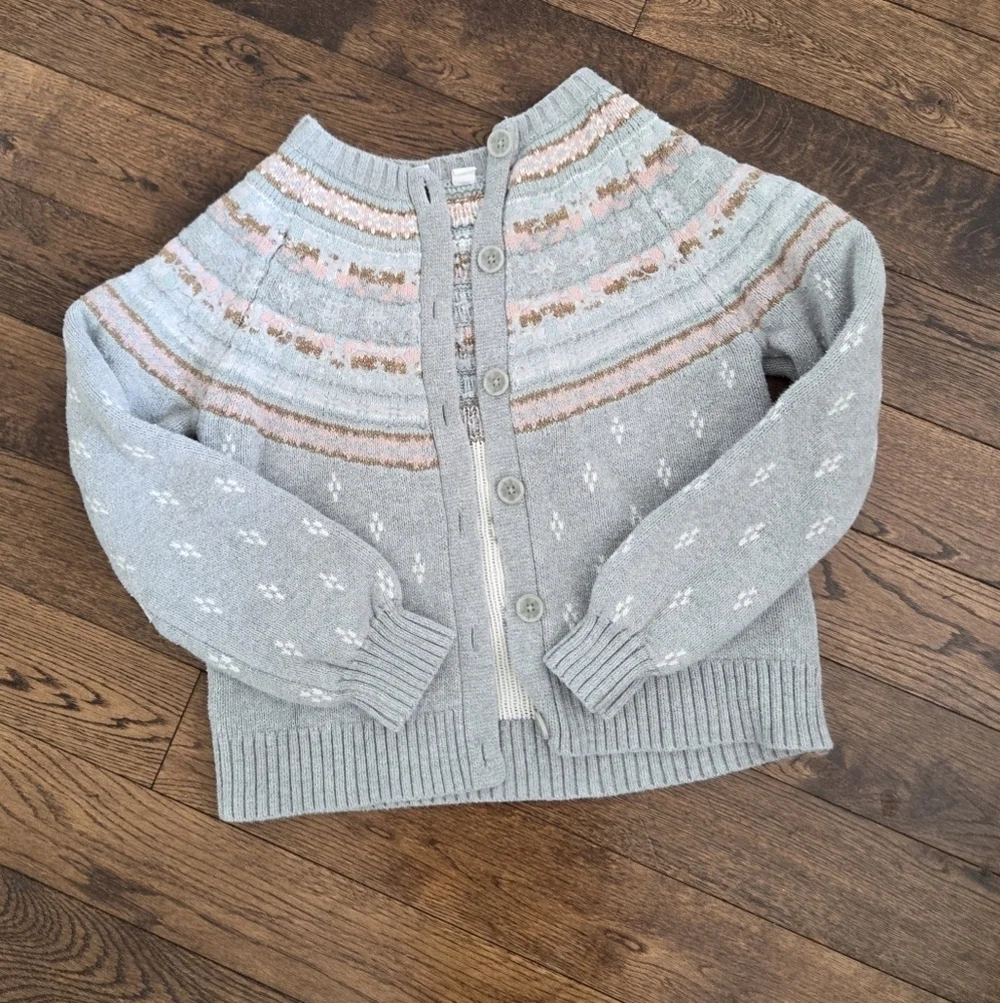 GAP Kids Jacquard Knit Fair Isle Cardigan Girls XL